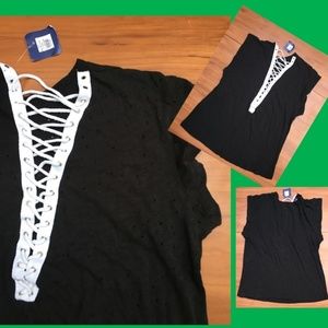 NEW UK2LA Black  100% Cotton Oversize Top - Sml